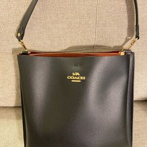 Coach Black Leather Hobo Bag